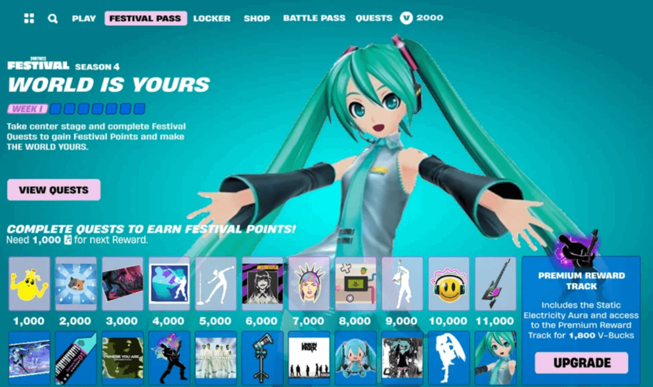 Hatsune Miku and the Fortnite Festival