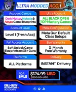 Call of Duty BO6 Modded Accounts All Camos
