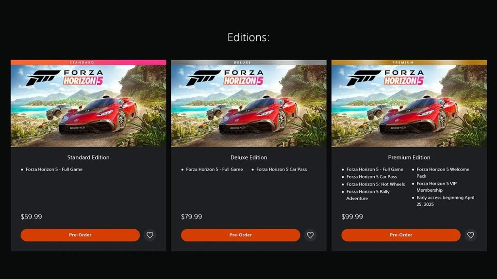 Forza Horizon 5 Launches on PS5 Editions