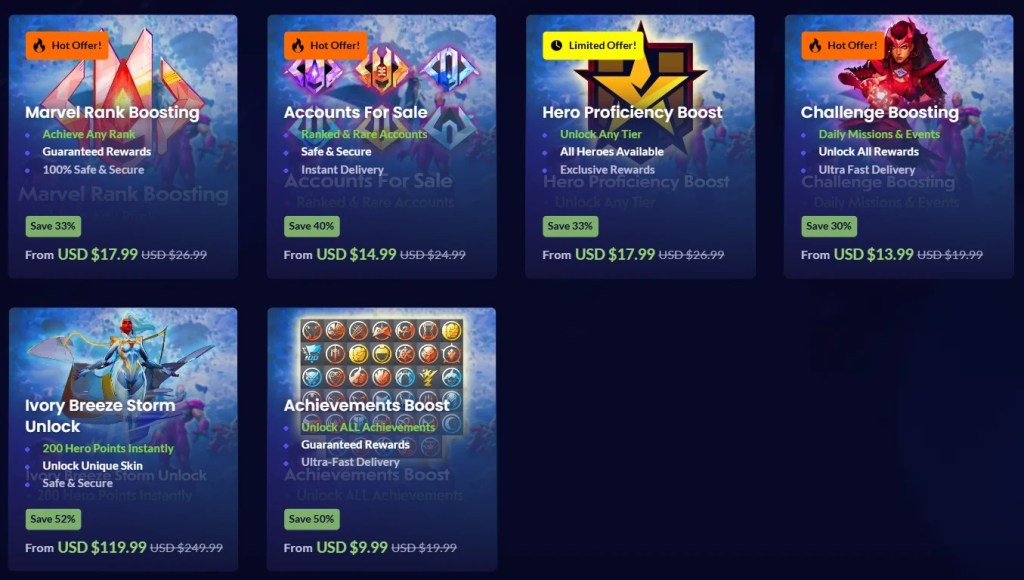 Marvel Rivals Boosting Services