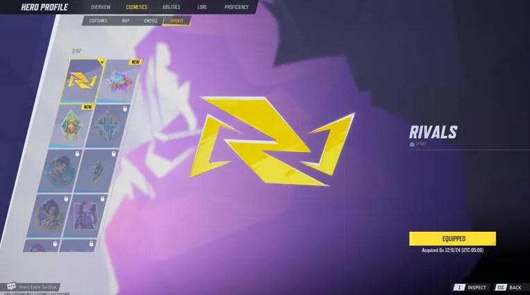 Change Sprays in Marvel Rivals