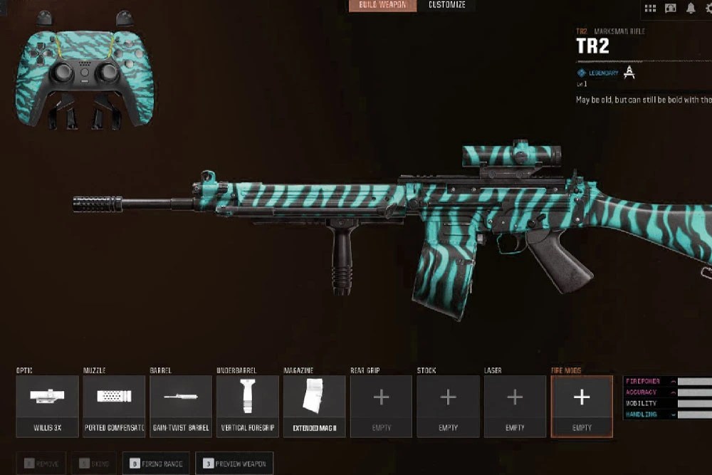 Custom weapon skins in Call of Duty loadout screen