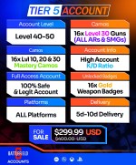 Battlefield 6 Accounts For Sale - Tier 5 All ARs n SMGs Lvl30