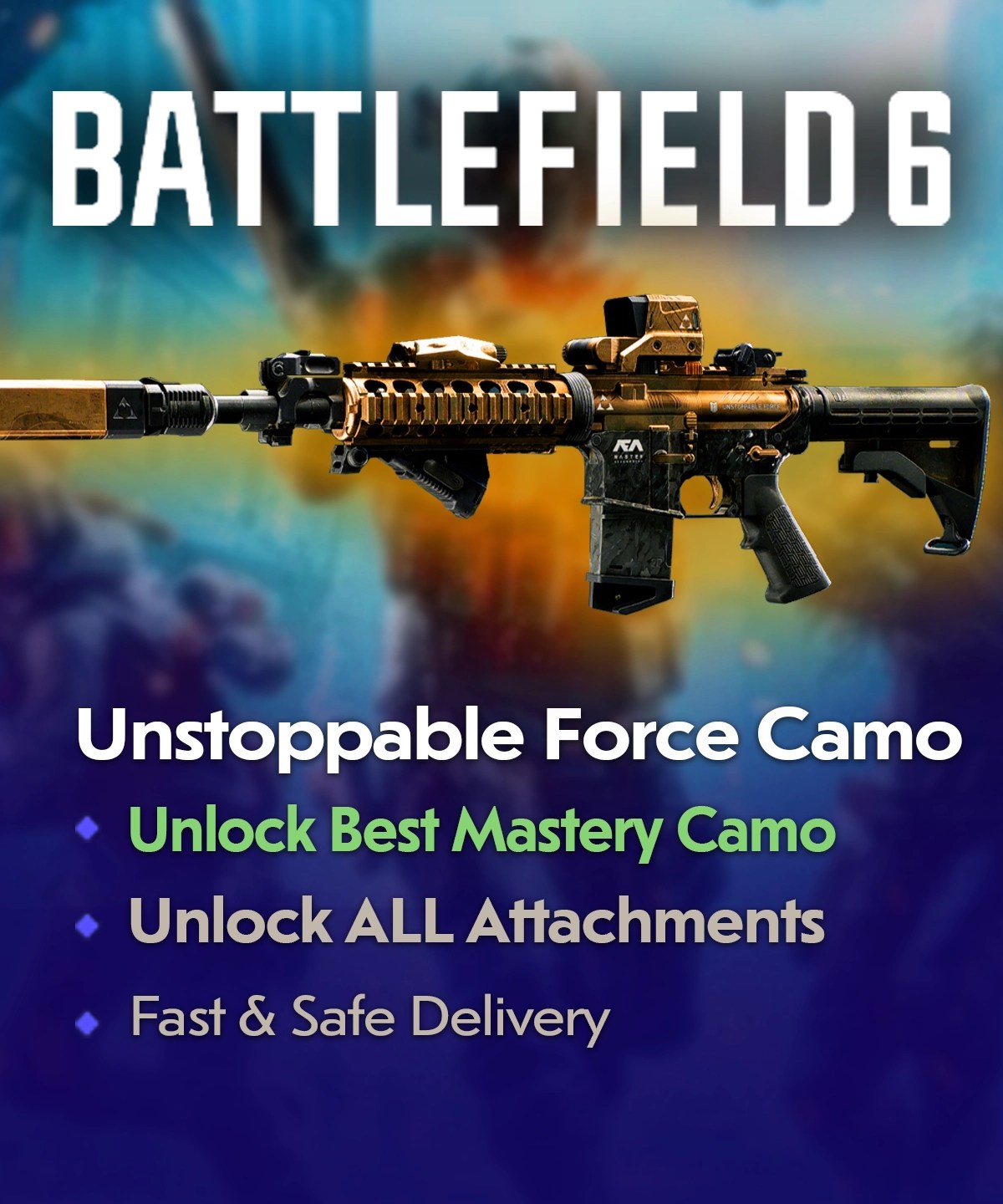 Battlefield 6 Unstoppable Force Camo Boost - Unlock Mastery Skins Battlefield 6 Unstoppable Force Camo Boost - Unlock Mastery Skins